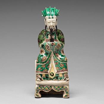 603. A bisquit figure of a court official, Qing dynasty, Kangxi (1662-1722).