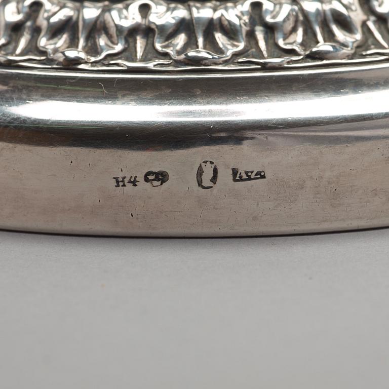 Adolf Zethelius, ljusstakar, ett par, silver, Stockholm 1838. Empire.