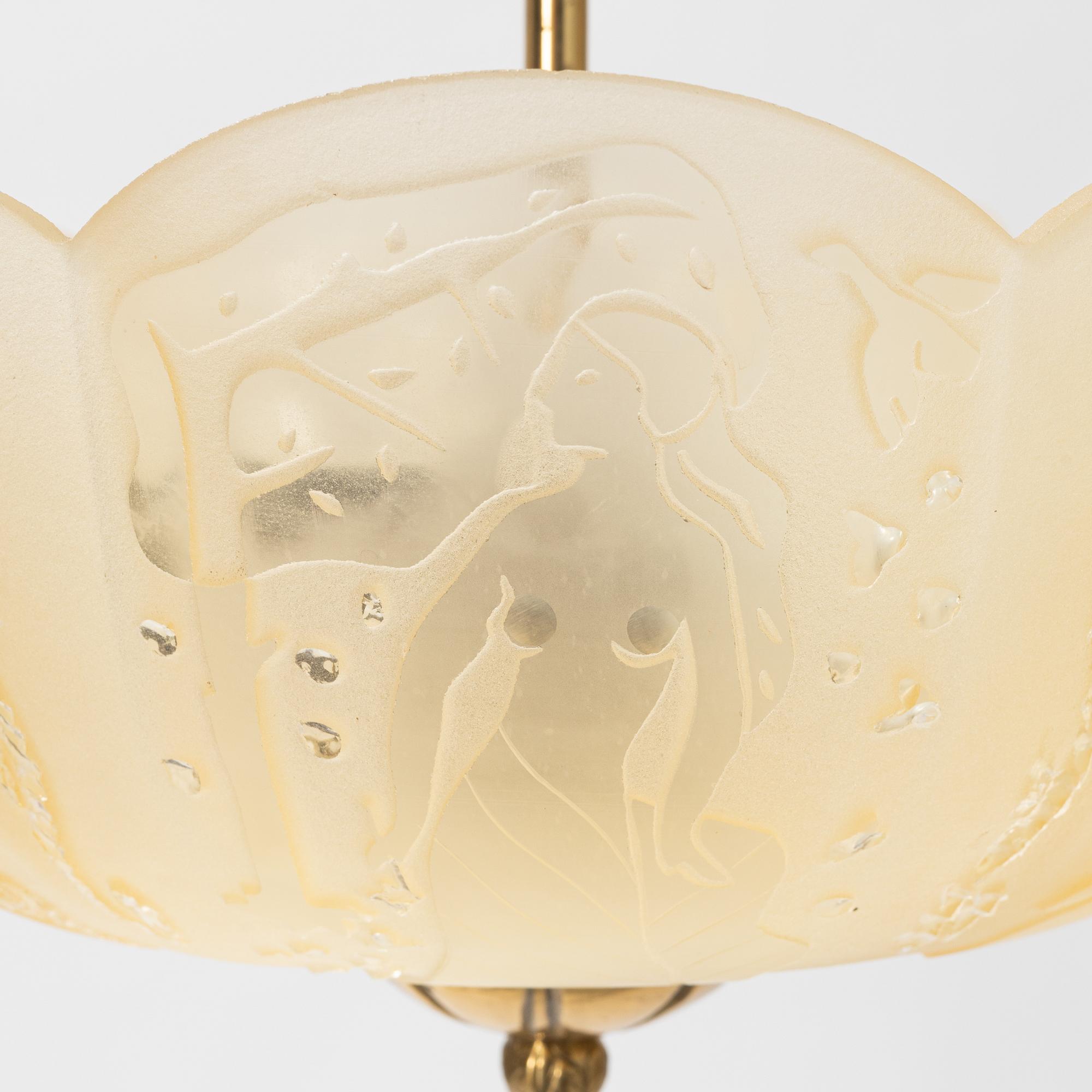 A Swedish Modern ceiling light, 1940s.