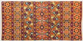 A Swedish flatweave quilt dated 1847, ca 218 x 119 cm.