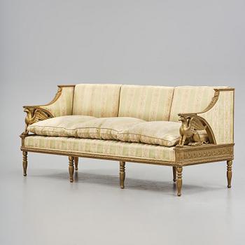 A late Gustavian sofa attributed to E. Ståhl (master in Stockholm 1794-1820).