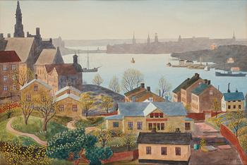 Oskar Bergman, View over Stockholm from Åsöberget, Södermalm.