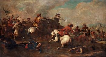 347. Francesco Giuseppe Casanova Follower of, Battle scene.