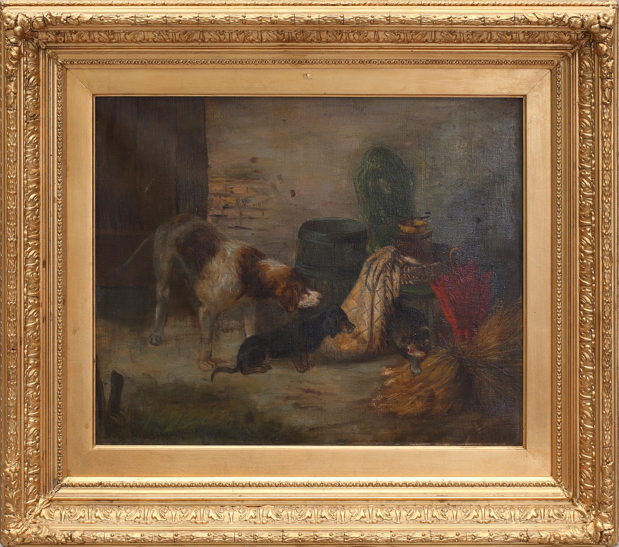 OKÄND KONSTNÄR, olja på duk, monogramsignerad, 1800-tal.