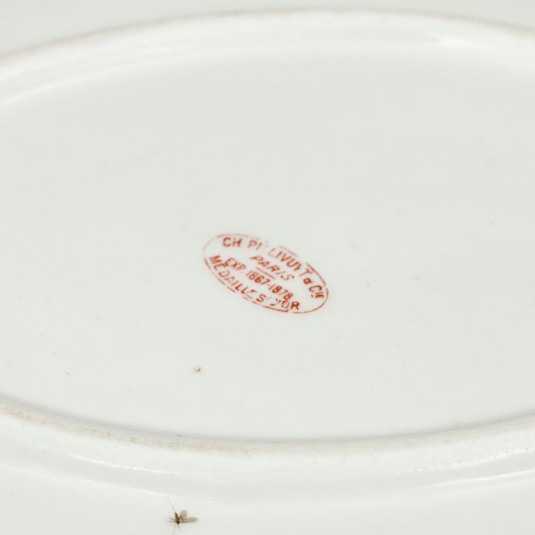 SERVISDELAR, ca 20 delar, porslin, bl a Frankrike. 1800/1900-tal.