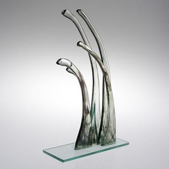 HELENA TYNELL, GLASSKULPTUR. Sommarvind. Sign. HT -87. Glashytte, Limburg.