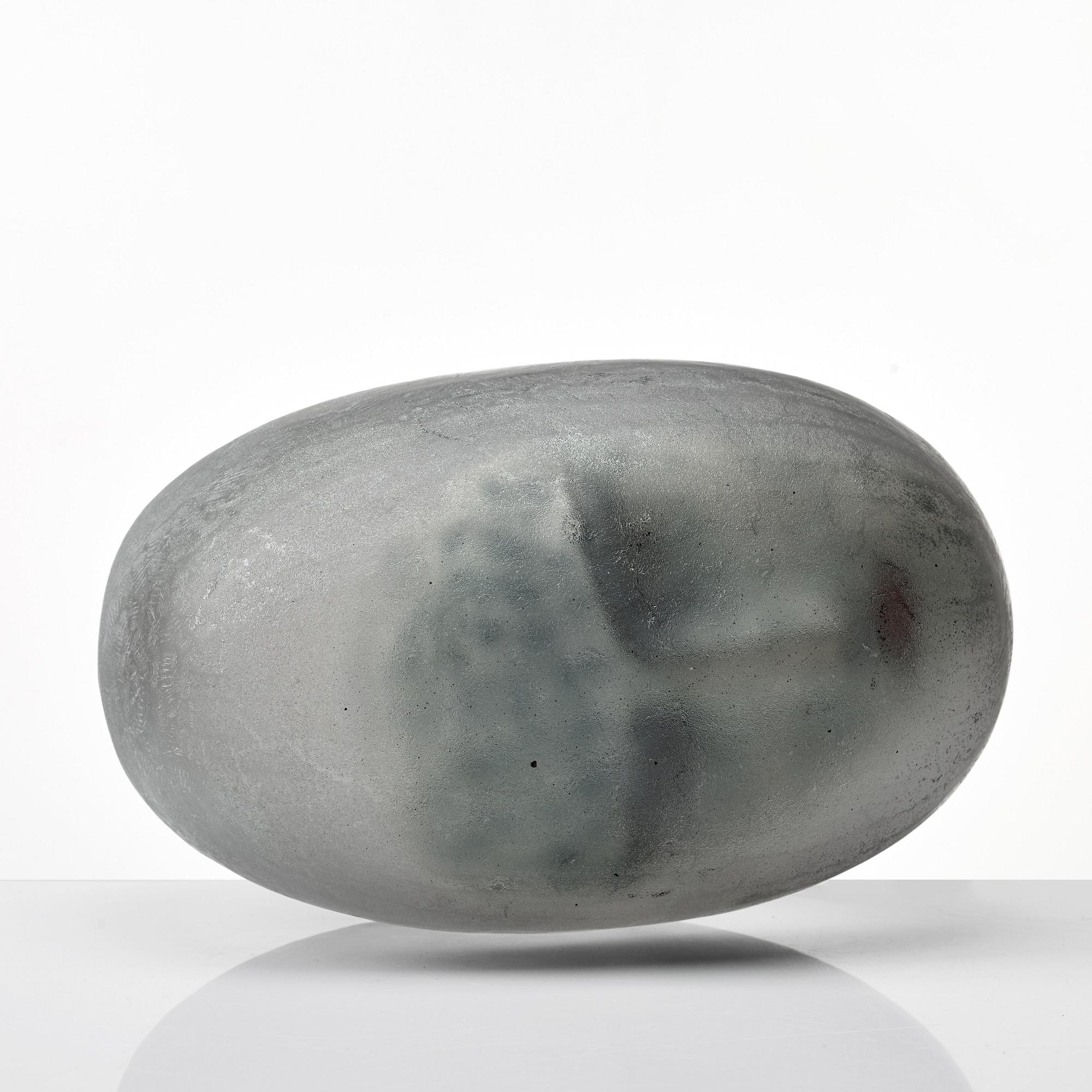 Bertil Vallien, a unique sand cast glass sculpture, "Resting head", Kosta Boda, Sweden.