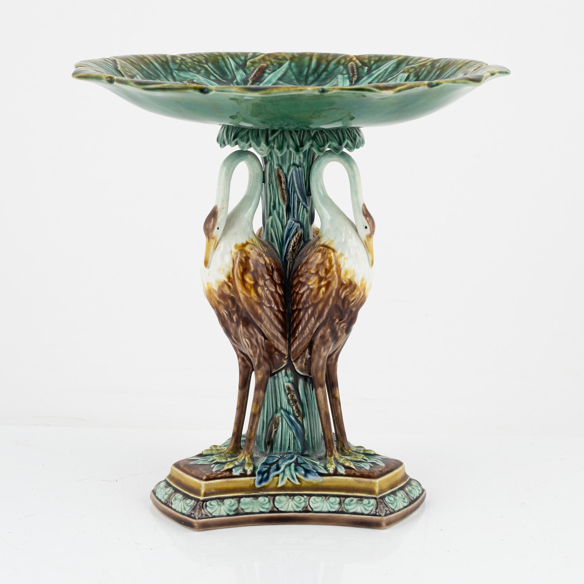 A majolica tazza, Gustafsberg, around the year 1900.