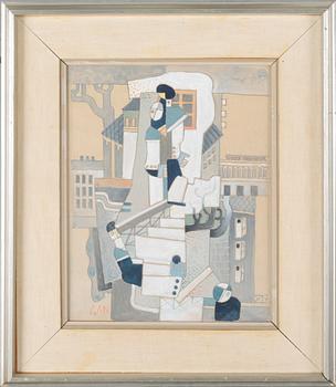 GÖSTA ADRIAN-NILSSON, mixed media, signed.