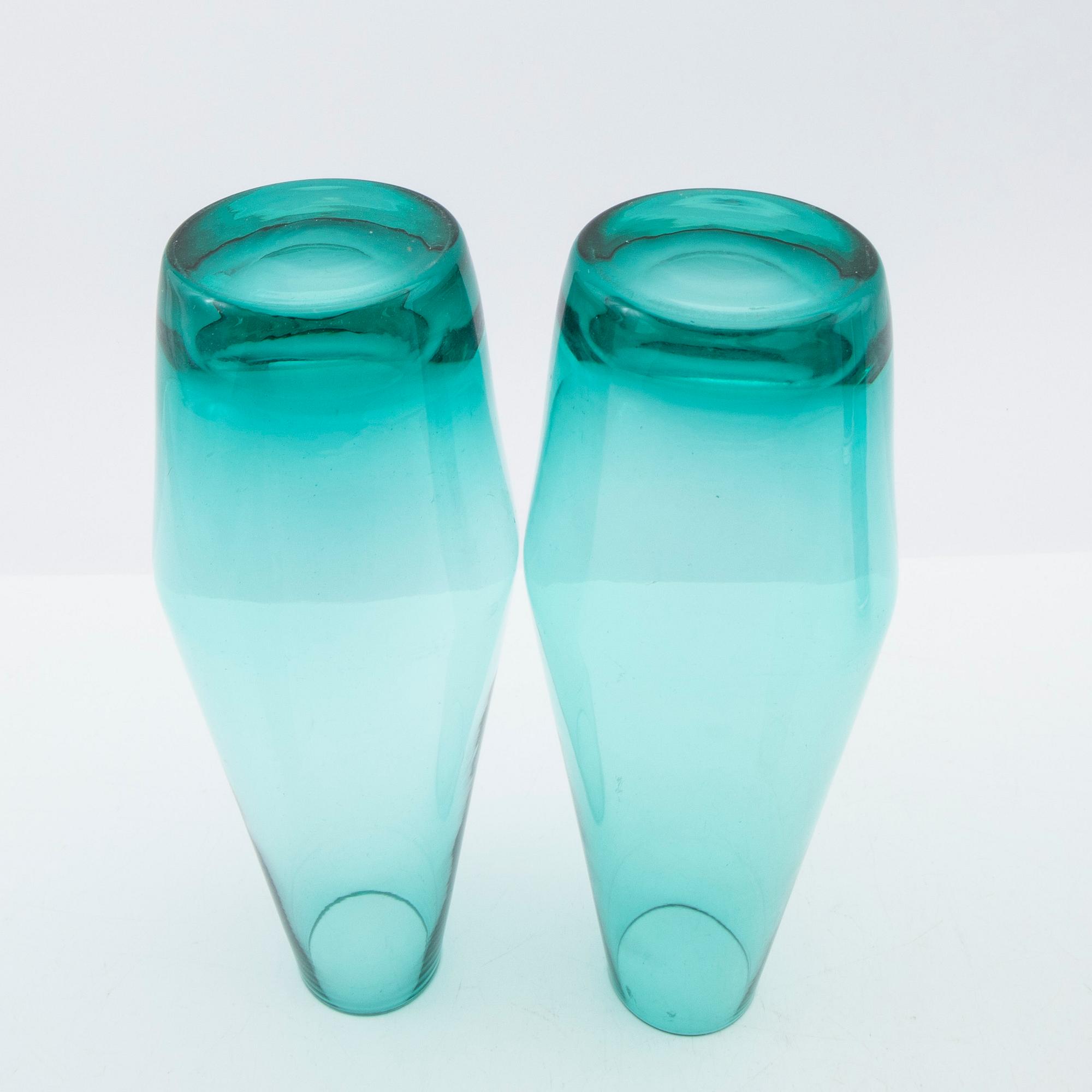 Tamara Aladin, Vases, 4 pcs, glass, Riihimäen Lasi, Finland, 1960s/70s.