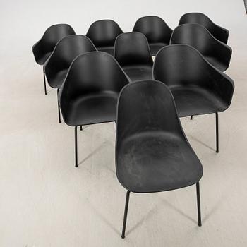 Norm Architects armchairs 8 pcs and chairs 2 pcs "Harbour dining chair" for Audo Copenhagen 2020s.