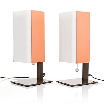 Lars-Gunnar Nordström, a pair of 1970's table lamps for Metallimestarit.