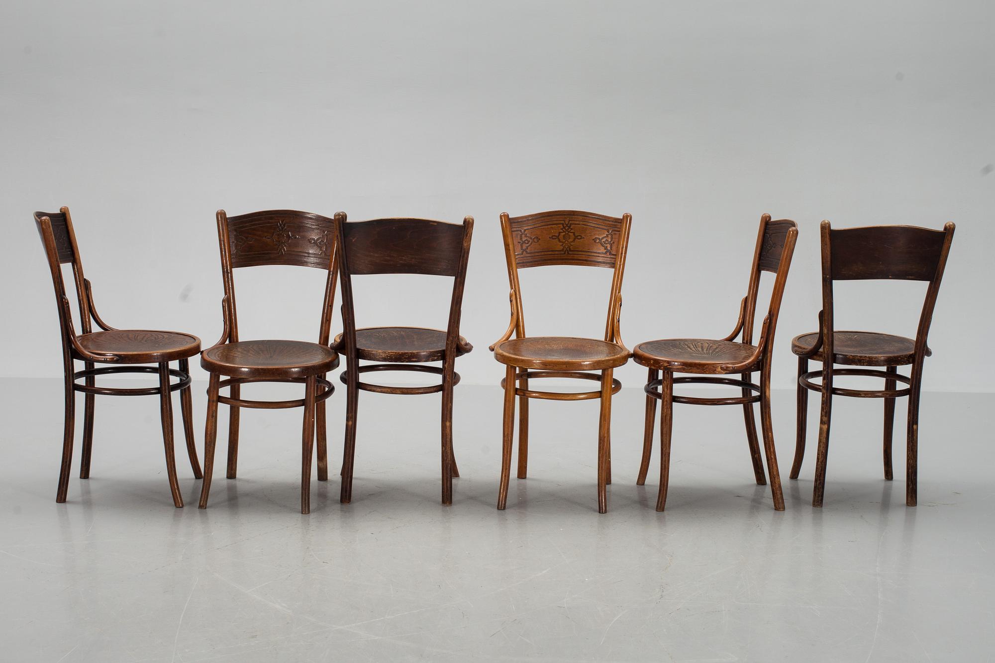 STOLAR, 6 st,  Jacob & Josef Kohn, Wien, 1900-talets början.