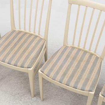 Carl Malmsten, a set of four 'Herrgården' chairs, Bodafors, second half of the 20th century.