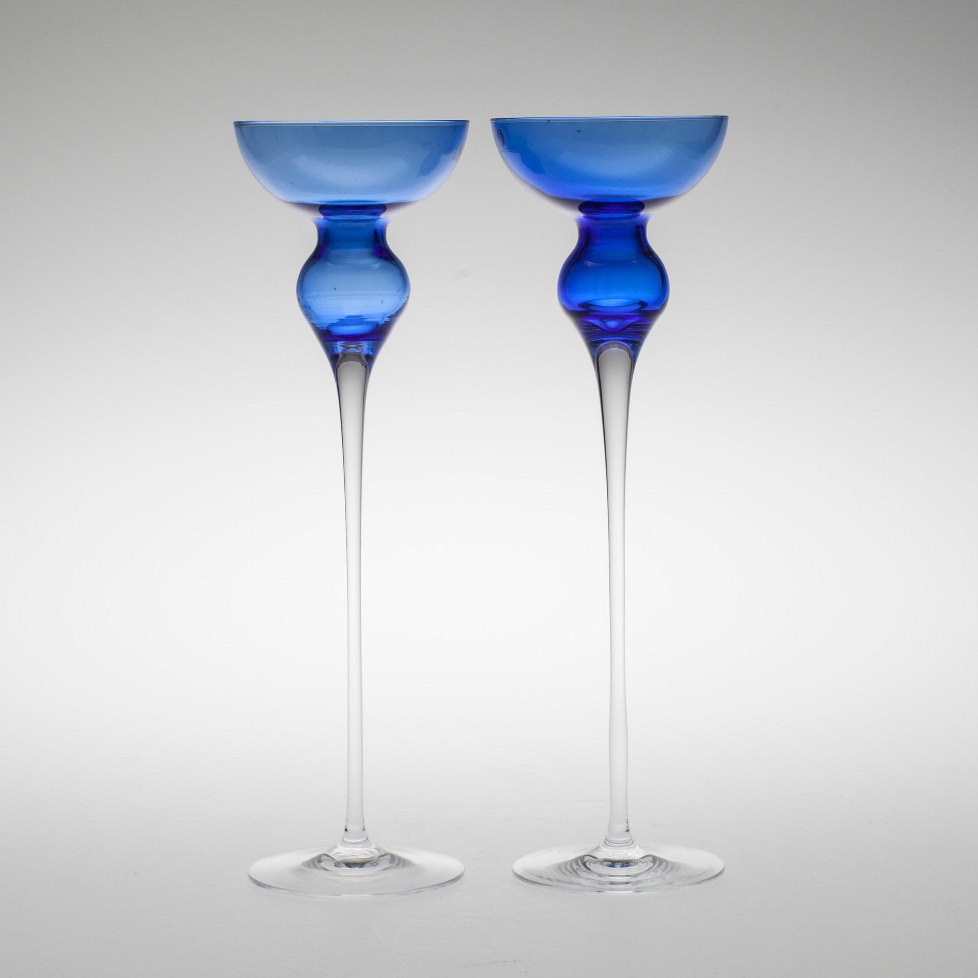 LJUSSTAKAR, ett par, glas, "Charlotta" Timo Sarpaneva, Iittala.