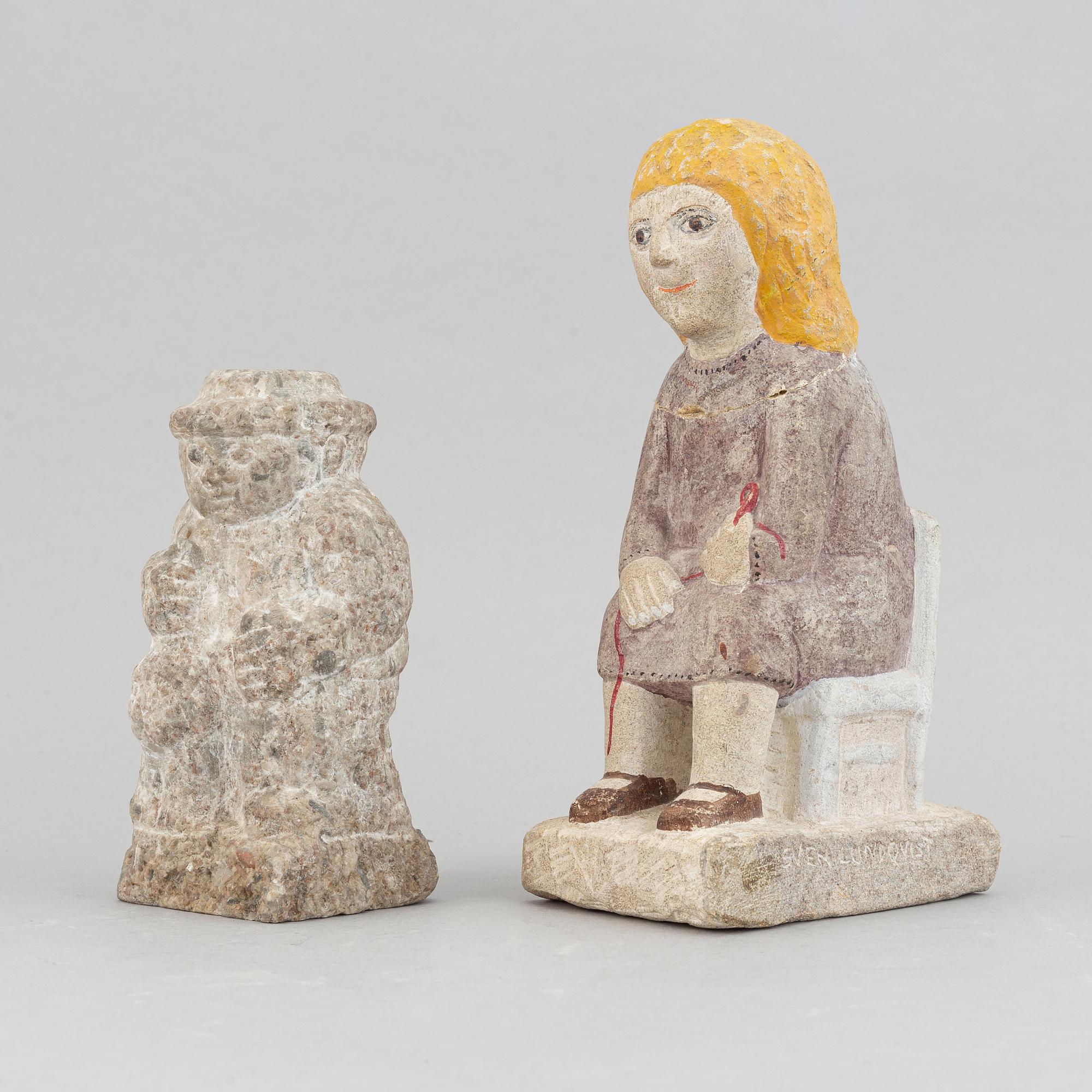 Sven Lundqvist, stone sculpture, signed.