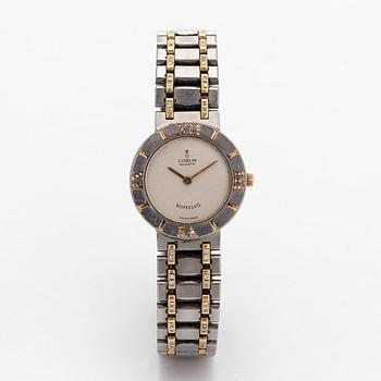 Corum, "Romulus", armbandsur, 24 mm, guld / stål, diamanter, quartz.