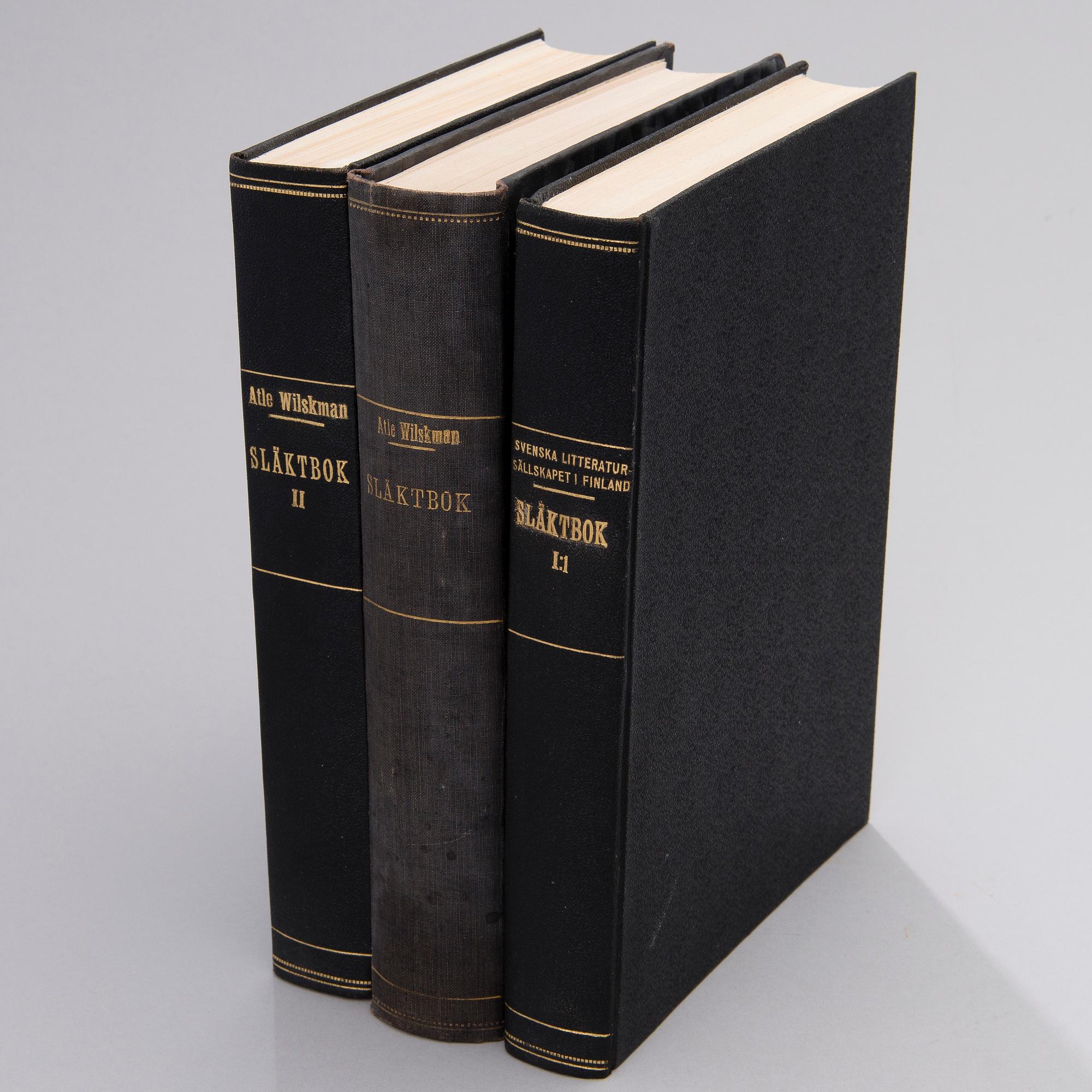 THREE BOOKS, Släktbok I:1, Släktbok II:1, Släktbok I, Helsinki 1912-16, 1918, 1941.