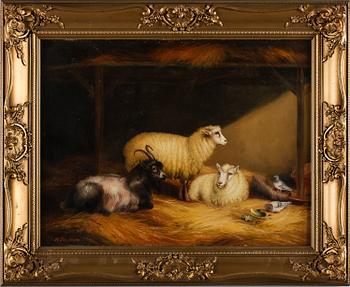 H SINCLAIR JACKSON, olja på pannå, signerad, England, omkring år 1900.