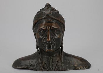 SKULPTUR, brons, Dante Alighieri, märkt B. Zoppo, 1900-tal.