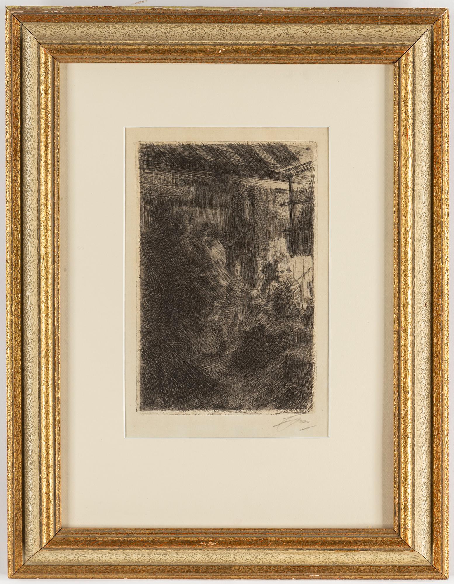 ANDERS ZORN, etching, signed. 1917.