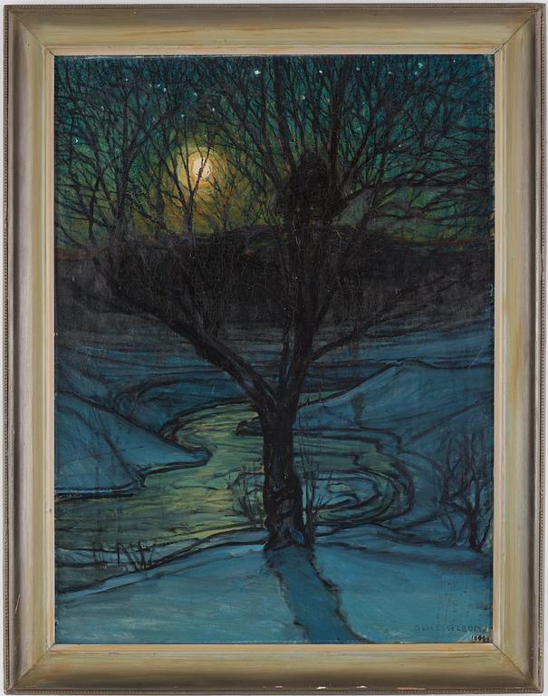 Otto Hesselbom, Moonlit winter night.