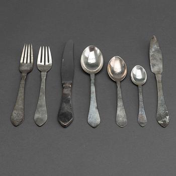 GEORG JENSEN, besticksuppsättning, 13 delar, silver, Antik/Continental".