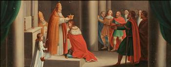 OKÄND KONSTNÄR, olja på plåt, sign a tergo Mathias Albert Margen?, 1800-tal.