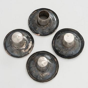 Pehr och Adolf Zethelius, kandelabrar, ett par, silver, Stockholm 1797 och 1824. Empire.