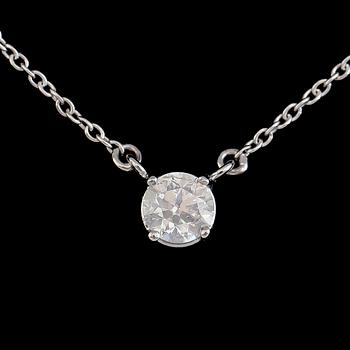 COLLIER, 18K vitguld, briljantslipad diamant ca 0.51 ct.