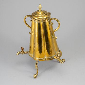 A 19th century brass tea urn.