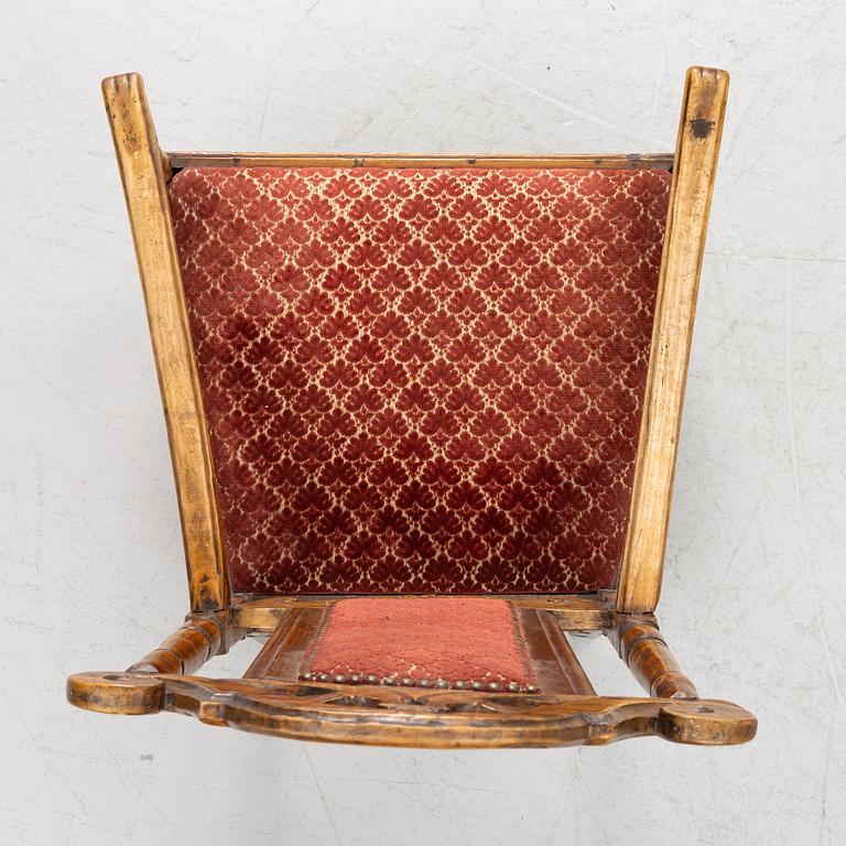 Armchairs, a pair, Baroque style 18th/19th century possibly with some earlier parts.