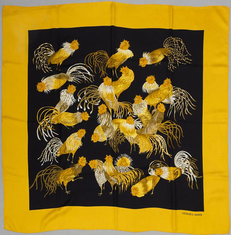 Hermès, a 'Jeune Coqs' scarf.