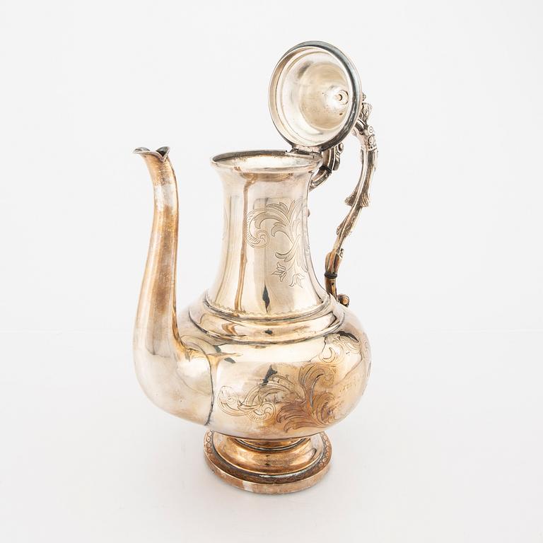 A Swedish 19th century silver coffee pot mark of C Winnerstrand Stockholm weight 1420 grams.