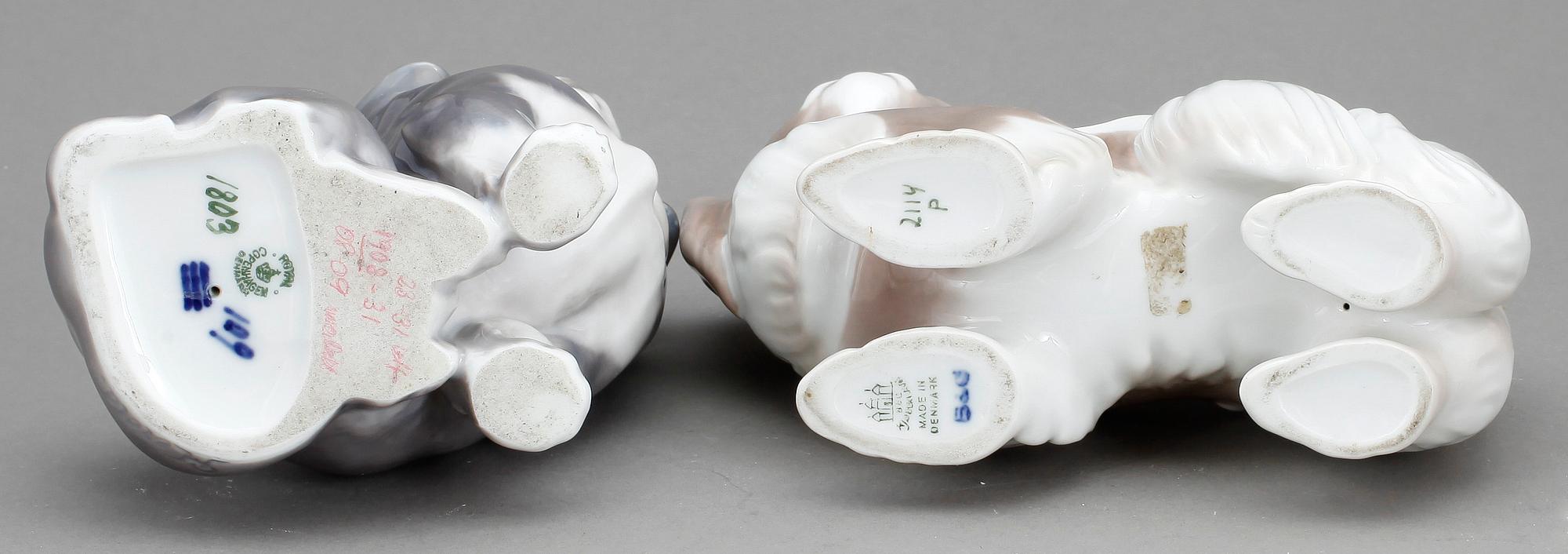 FIGURINER 2 st, porslin, Royal Copenhagen samt Bing & Gröndahl.