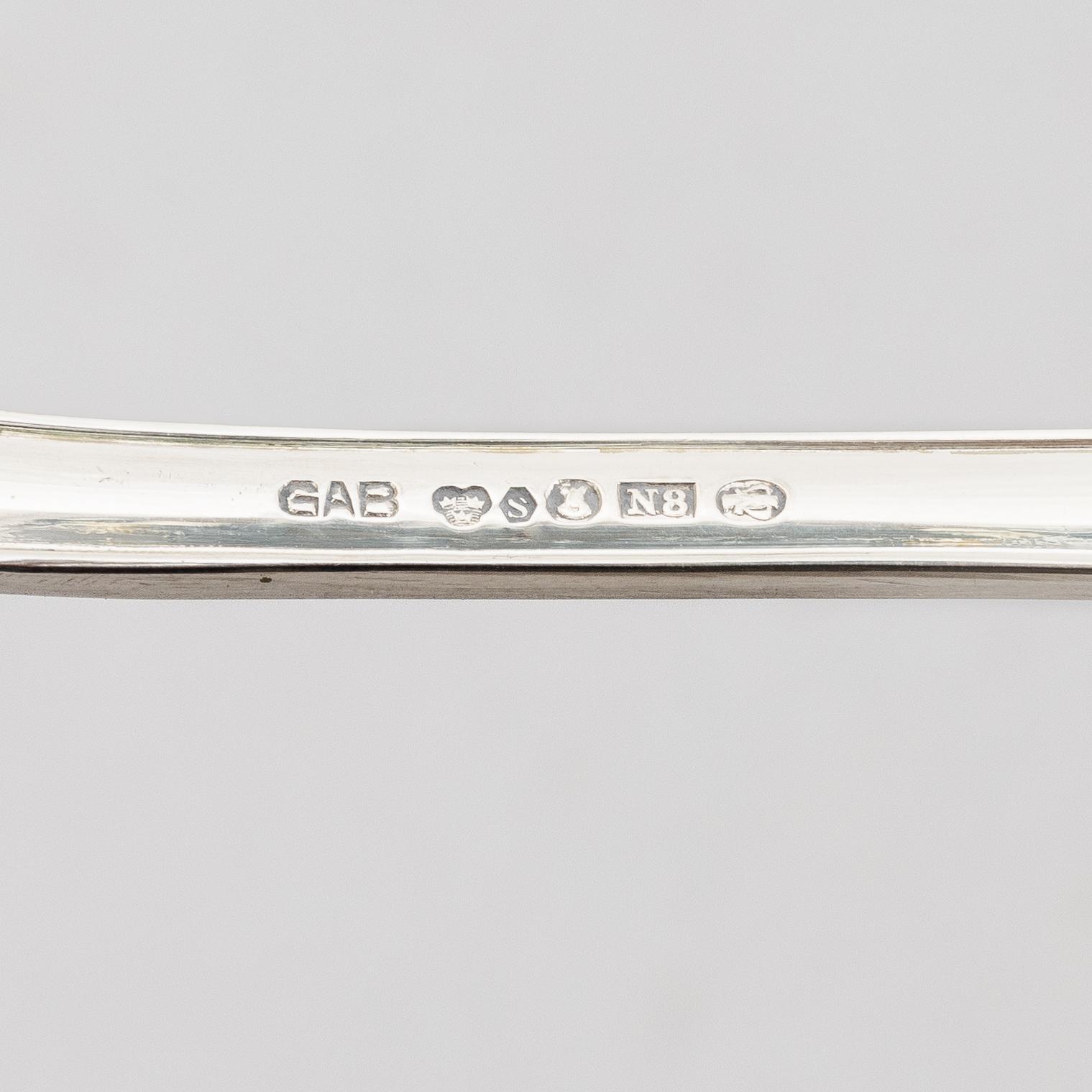 Bestickservis, 72 delar, silver, "Svensk", GAB, Stockholm. 1938-67.