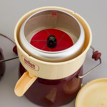 Two bakelite and plastic multipresses from Braun, 1950's.