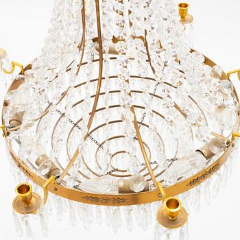 A pair of Empire style chandeliers, 20th Century.