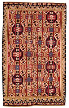 A BEDCOVER, flat weave,  ca 190,5-193 x 115-116 cm, Scania first half of the 19th century,