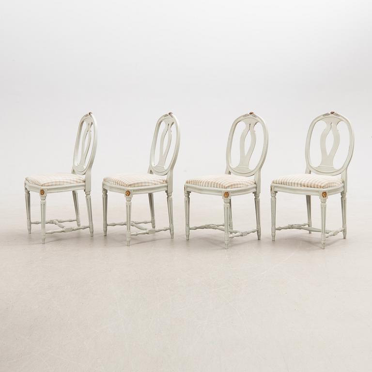 Dining group, 5 pcs, Gustavian style, K.A Roos, Helsingborg, later half of the 20th century.