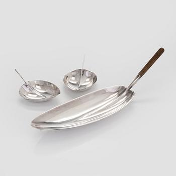 Tapio Wirkkala, skålar, 3 st, modeller TW 85 och TW 4, silver, Kultakeskus, Tavastehus 1963-64.