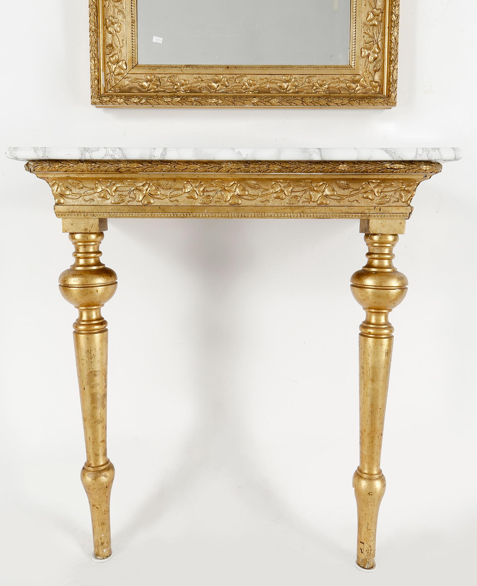 SPEGEL MED KONSOLBORD, nyrenässans, sent 1800-tal.