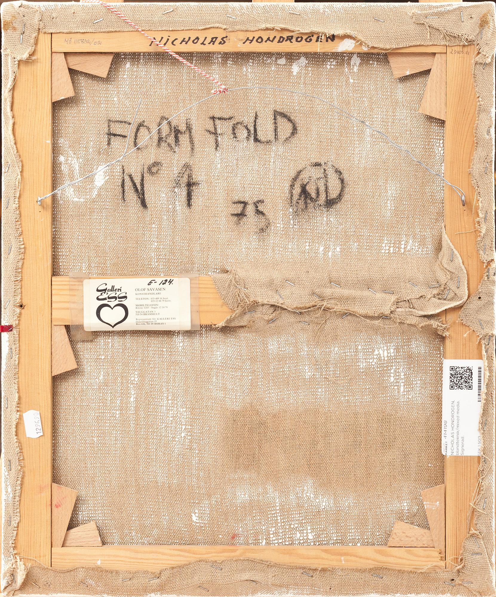 NICHOLAS HONDROGEN, blandteknik/mixed media. Signerad.