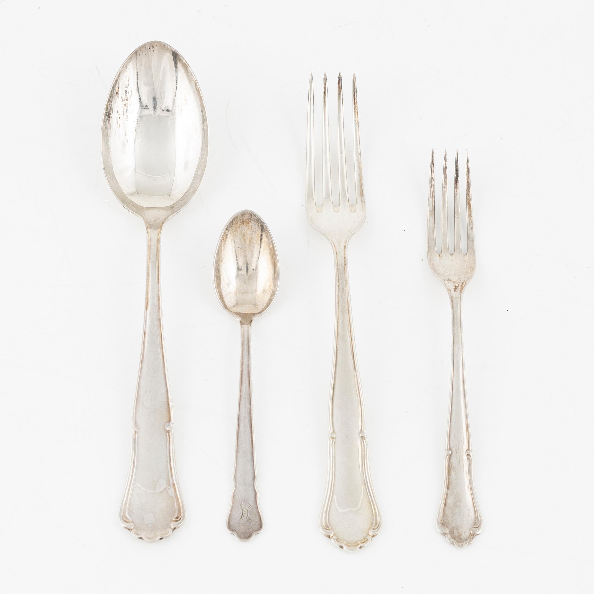A Swedish silver cutlery set, 113 pieces, marks of  GAB, Stockholm 1950s.