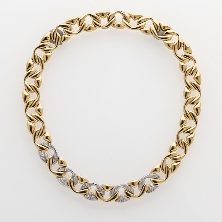 Collier, 18K guld med briljanter, Chiampesan, Italien.