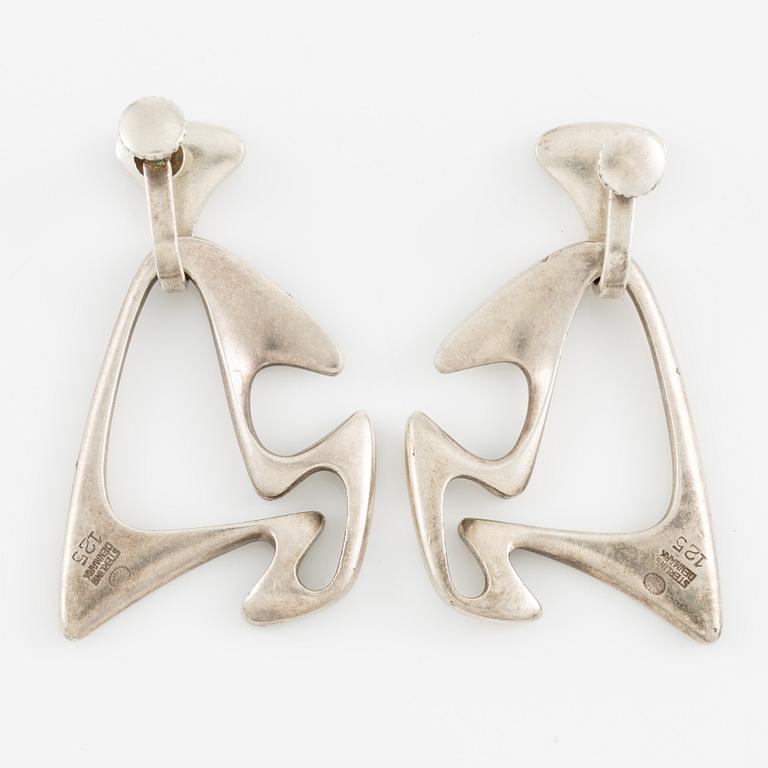 Henning Koppel, a pair of earrings, sterling silver, for Georg Jensen, after 1945.