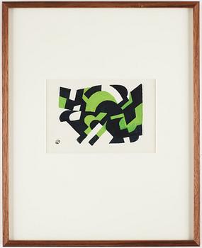 LENNART RODHE, gouache on paper, signed with monogram and signed dated 1955 on verso.