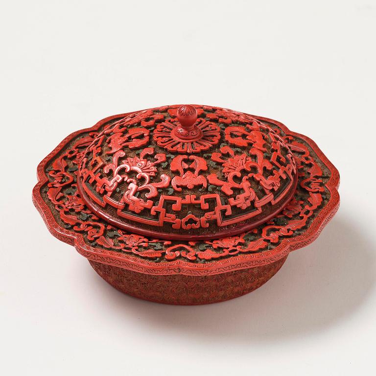 Ask med lock, lack. Qingdynastin, Qianlong (1736-95).