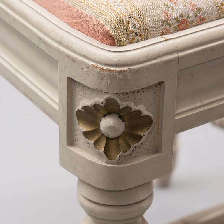 MATBORD och STOLAR, 4 st, gustaviansk stil, 1900-talets mitt.