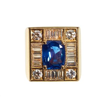 Kristian Nilsson, A Kristian Nilsson blue sapphire and diamonds 18k ring,